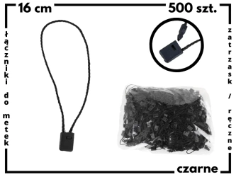 CZARNE 500 szt. łączniki do metek ręczne plomby odzieżowe BLACK