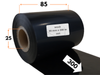 85x300 kalka WOSKOWA taśma termotransferowa wosk 85mm 300m czarna OUT