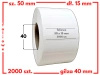 białe 50x15 mm etykiety FOLIOWE 2000 szt. gilza 40 mm termotransfer