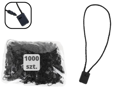 CZARNE 1000 szt. łączniki do metek ręczne plomby odzieżowe BLACK
