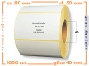 80x50 mm etykiety termotransferowe 1000 szt. gilza 40 klej HOTMELT samoprzylepne białe naklejki 80/50