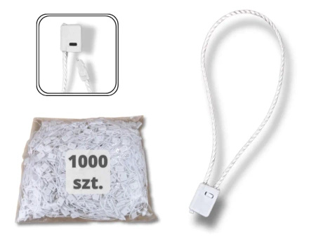 BIAŁE 1000 szt. łączniki do metek ręczne plomby odzieżowe WHITE