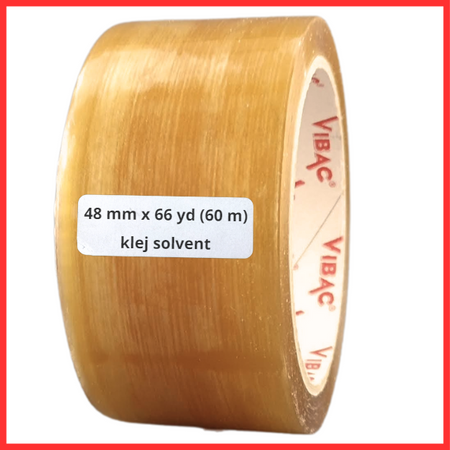 zgrzewka solvent 48mm x 66yd (60m) Vibac BEZBARWNA taśma klejąca 48/66 pakowa 6 sztuk