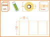 50x30 mm etykiety termotransferowe 2000 szt. gilza 40 samoprzylepne białe naklejki 50/30