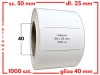 białe 50x25 mm etykiety FOLIOWE 1000 szt. gilza 40 mm termotransfer