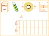 35x15 mm 8000 szt. gilza 40 DWA RZĘDY etykiety termotransferowe samoprzylepne białe naklejki 35*15