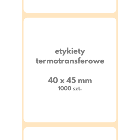 karton 40x45 mm etykiety 1000 szt. (60 rolek) samoprzylepne termotransferowe białe