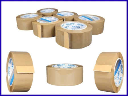zgrzewka solvent 48mm x 132yd (121m) Smart BRĄZOWA taśma klejąca 48/132 pakowa 6 sztuk