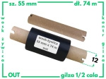 55x74 OUT kalka WOSKOWO-ŻYWICZNA taśma termotransferowa wosk żywica 55 mm 74 m czarna