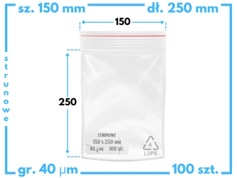 150x250 mm torebki strunowe 100 szt. woreczki (15x25 cm)