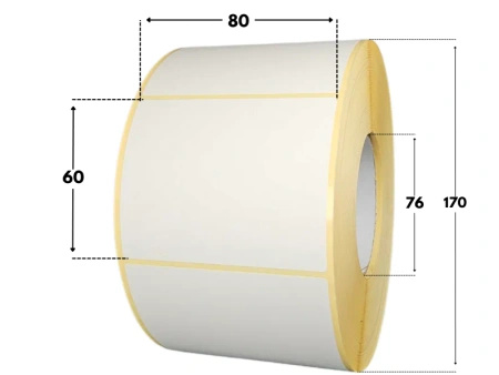 80x60 mm etykiety termotransferowe 2000 szt. gilza 76 samoprzylepne białe naklejki 80/60