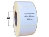 40x45 mm etykiety TERMOTRANSFEROWE samoprzylepne białe 1000