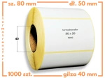 80x50 mm etykiety termotransferowe 1000 szt. gilza 40 samoprzylepne białe naklejki 80/50