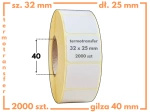32x25 mm etykiety 2000 szt. gilza 40 samoprzylepne termotransferowe białe