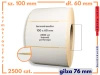100x60 mm etykiety termotransferowe 2500 szt. PERFORACJA klej HOTMELT gilza 76 samoprzylepne białe naklejki 100/60