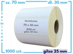 70x30 mm etykiety termiczne 1000 szt. samoprzylepne białe