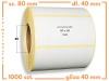 80x40 mm etykiety termotransferowe 1000 szt. gilza 40 samoprzylepne białe naklejki 80/40