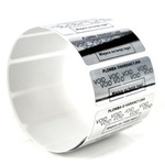 z_usl_nad_p 45x18 mm plomby gwarancyjne VOID SREBRNE nadruk CZARNY 100 szt.