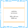 100x60 mm etykiety termiczne 1000 szt. samoprzylepne białe