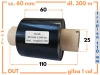 60x300 kalka WOSKOWA taśma termotransferowa wosk 60mm 300m czarna OUT