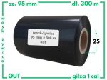 95x300 OUT kalka WOSKOWO-ŻYWICZNA taśma termotransferowa wosk żywica 95 mm 300 m czarna