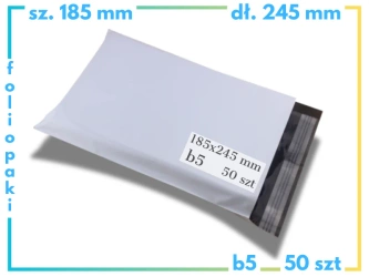 185 x 245 mm foliopaki B5 kurierskie koperty foliowe 50 sztuk 
