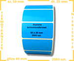 epapk_nieb niebieskie 50x25 mm etykiety TERMOTRANSFEROWE samoprzylepne 2000 szt.