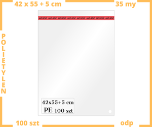 42x55+5 cm worki polietylenowe - zakładka 100 szt.