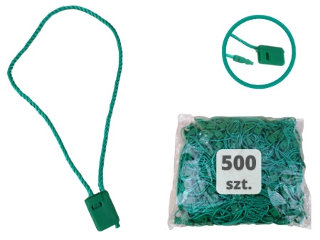 ZIELONE 500 szt. łączniki do metek ręczne plomby odzieżowe GREEN