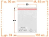 50x65 +5 cm worki foliowe z taśmą klejącą na odzież 500x650 +50 mm ldPE 100 szt 