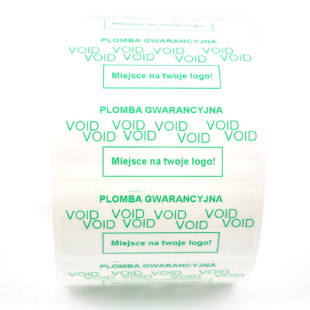 z_usl_nad_plom_ Plomby gwarancyjne VOID białe 45x18 nadruk ZIELONY