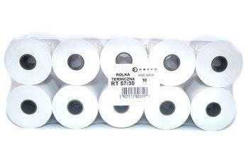 Rolki termiczne 57x30 do kasy fiskalnej 10 szt. 57mm / 30mb