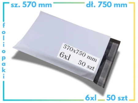 570 x 760 mm foliopaki 6xl kurierskie koperty foliowe 50 szt.