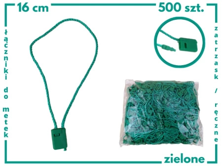 ZIELONE 500 szt. łączniki do metek ręczne plomby odzieżowe GREEN