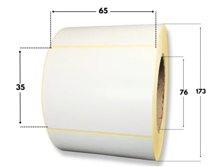 65x35 mm etykiety termotransferowe 4000 szt. gilza 76 samoprzylepne białe naklejki 65*35