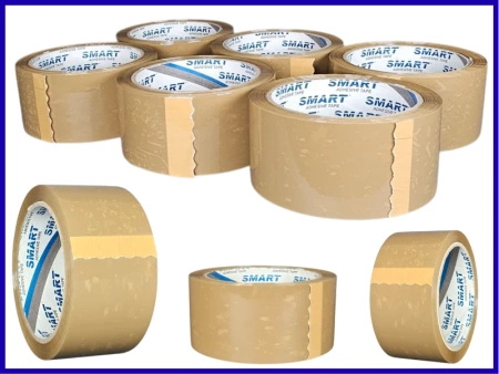 zgrzewka solvent 48mm x 66yd (60m) Smart BRĄZOWA taśma klejąca 48/66 pakowa 6 sztuk