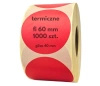 60 mm okrągłe etykiety termiczne 1000 szt. gilza 40 mm samoprzylepne czerwone
