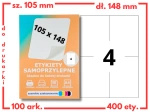 Etykiety 105x148 mm na arkuszach A4 - 400 etykiet samoprzylepnych uniwersalnych do drukarek biurowych