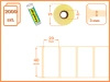 40x20 mm etykiety termotransferowe 2000 szt. gilza 40 samoprzylepne białe naklejki 40/20