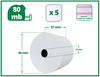 Rolki termiczne 57x80 do kasy fiskalnej 5 szt. 57mm / 80mb
