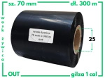 70x300 OUT kalka WOSKOWO-ŻYWICZNA taśma termotransferowa wosk żywica 70 mm 300 m czarna
