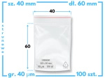 40x60 mm torebki strunowe 100 szt. woreczki (4x6 cm)