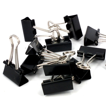 klipsy biurowe 25 mm 12 sztuk klipy spinacze