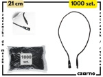 CZARNE 21 cm 1000 szt. łączniki do metek ręczne plomby odzieżowe BLACK
