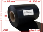 85x300 OUT kalka ŻYWICZNA taśma termotransferowa żywica 85 mm 300 m czarna