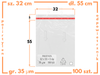 32x55 +5 cm worki foliowe z taśmą klejącą na odzież 320x550 +50 mm ldPE 100 szt 