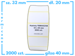 32x20 mm etykiety termiczne 2000 szt. samoprzylepne białe
