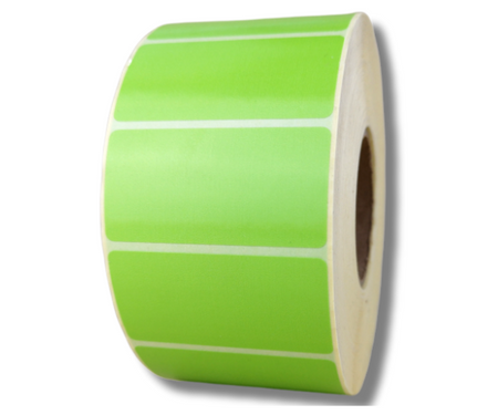 zielone 50x25 mm etykiety TERMOTRANSFEROWE samoprzylepne 2000 szt.