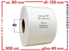 białe 80x120 mm etykiety FOLIOWE PET bezklejowe 500 szt gilza 40 termotransferowe