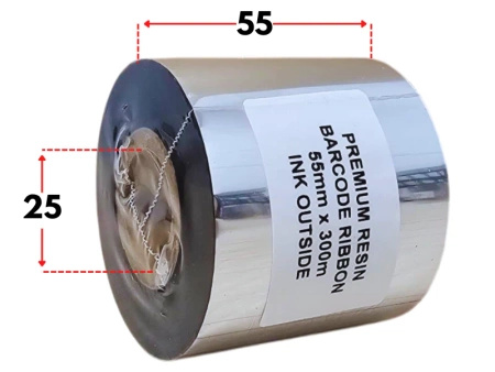 55x300 OUT kalka ŻYWICZNA taśma termotransferowa żywica 55 mm 300 m czarna